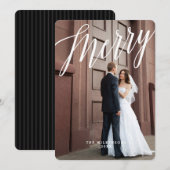 Joyeux et marié carte photo moderne de Noël (Devant / Derrière)