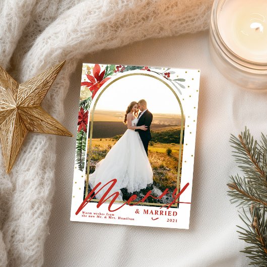 Joyeux et marié Mariage de Noël Faire-part