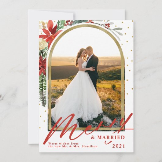 Joyeux et marié Mariage de Noël Faire-part (Devant)