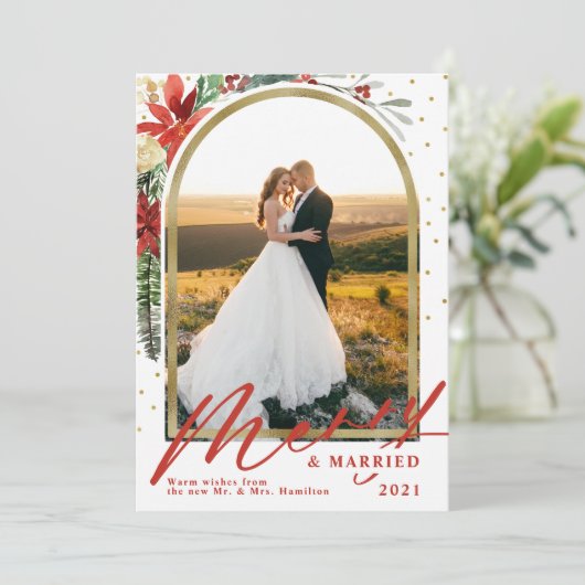 Joyeux et marié Mariage de Noël Faire-part (Debout devant)