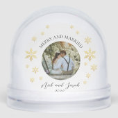 Joyeux Et Marié Photo Golden Snowflake (Avant)