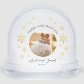 Joyeux Et Marié Photo Golden Snowflake (Arrière)