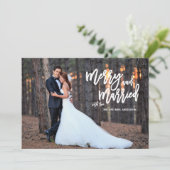 Joyeux et marié pinceau Script Carte photo de vaca (Debout devant)