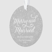 Joyeux et marié premier ornement photo de Noël (devant)