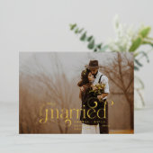 Joyeux et marié Retro Swirl photo de vacances (Debout devant)