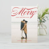 Joyeux et marié Script Carte photo de vacances (Debout devant)