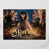 Joyeux et marié Swirl Mariage de vacances Photo (Recto)