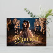 Joyeux et marié Swirl Mariage de vacances Photo (Debout devant)