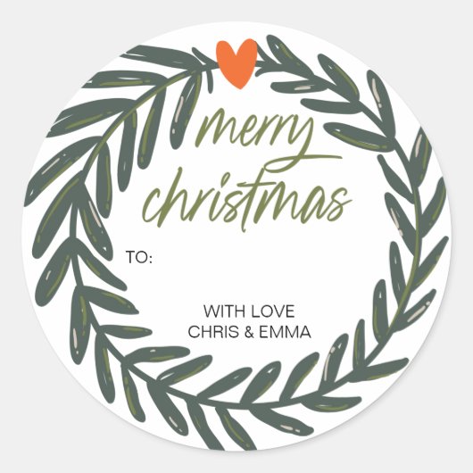 Joyeux Étiquette cadeau de Noël personnalisé avec  (Devant)