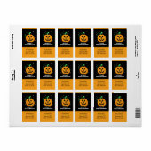 Joyeux Étiquette de adresse Citrouille Halloween (Feuille entière)