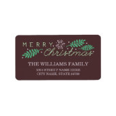 Joyeux Étiquette de adresse de Noël (Devant)