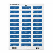 Joyeux Étiquette de adresse de Noël bleu (Feuille entière)