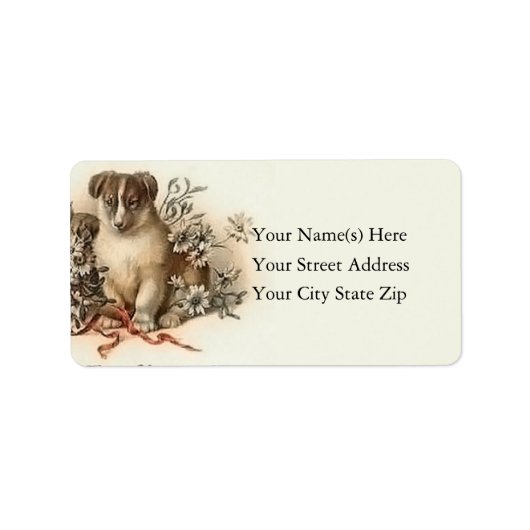 Joyeux Étiquette de adresse de Noël de la marionne (Devant)