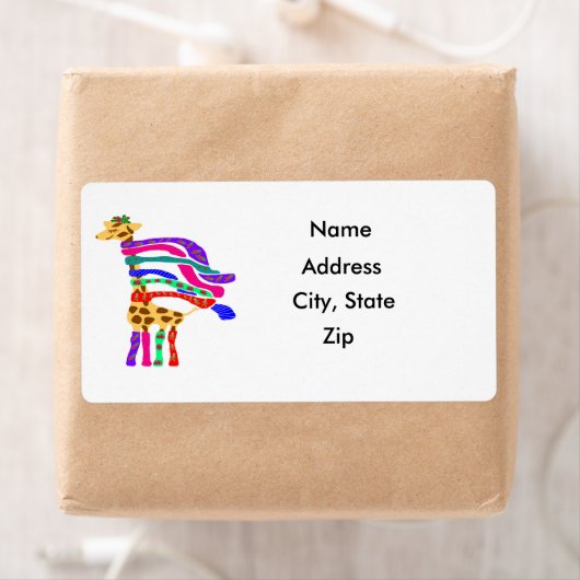 Joyeux Étiquette de la Giraffe de Noël (En situation)