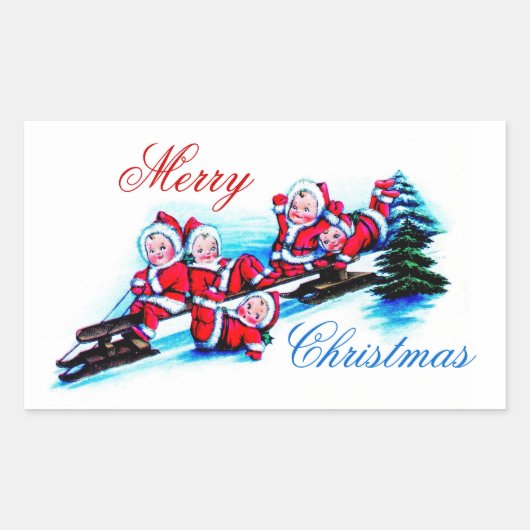 Joyeux Étiquette de Noël - Elfes dormant dans la n (Devant)