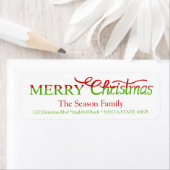 Joyeux Étiquette de script lettres main Noël (En situation)