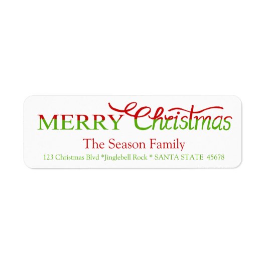 Joyeux Étiquette de script lettres main Noël (Devant)