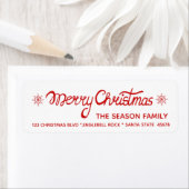 Joyeux Étiquette de script lettres main Noël (En situation)