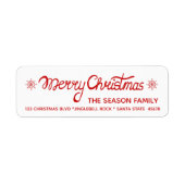 Joyeux Étiquette de script lettres main Noël (Devant)