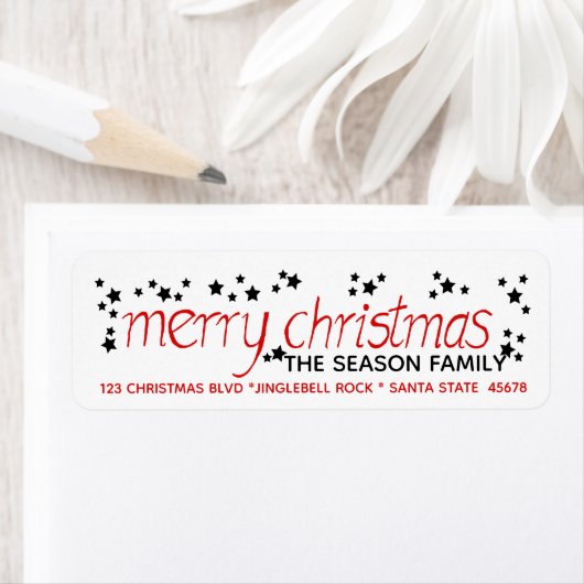 Joyeux Étiquette de script lettres main Noël (En situation)