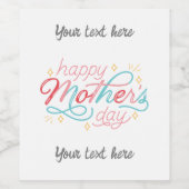 Joyeux étiquette de vin de la Fête des Mères - per (Étiquettes simples)