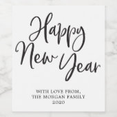 Joyeux Étiquette de vin du Nouvel An (Étiquettes simples)