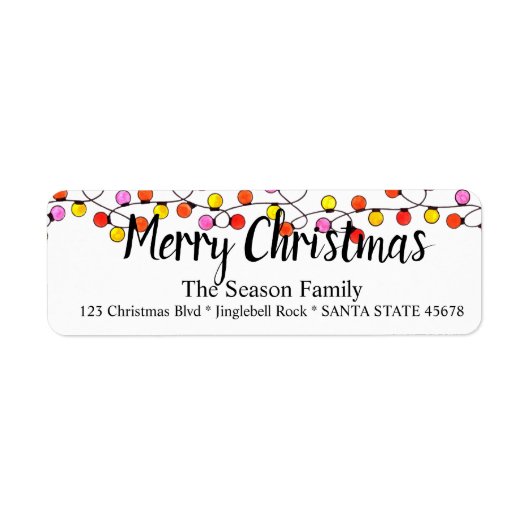 Joyeux Étiquette des lumières des arbres de Noël (Devant)