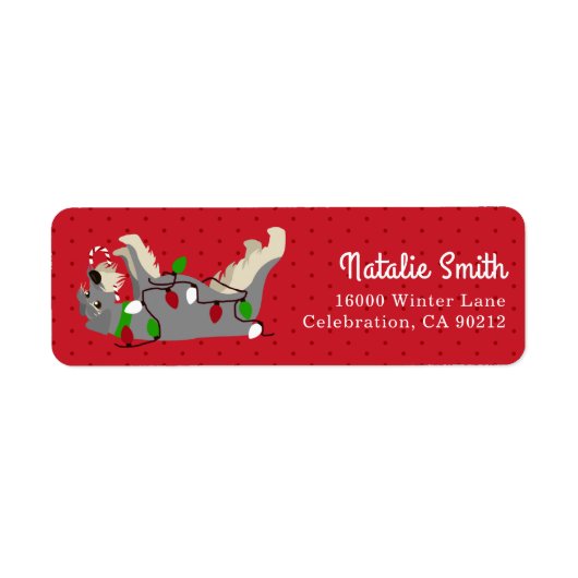Joyeux Étiquette Schnauzer Christmas Lights (Devant)