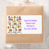 Joyeux Étiquettes de adresse d'anniversaire, Blanc (En situation)