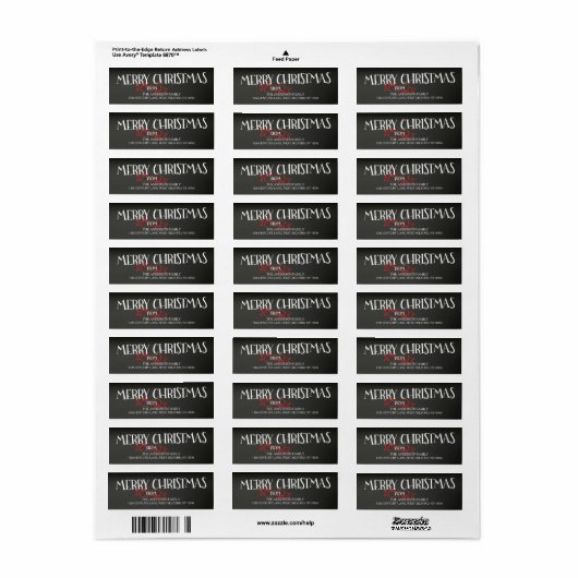 Joyeux Étiquettes de adresse de tableau de bord de (Feuille entière)