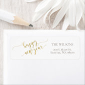 Joyeux Étiquettes de adresse du Nouvel An - Blanc  (En situation)