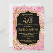 Joyeux Fabuleux 40e anniversaire Invitation Party (Dos)