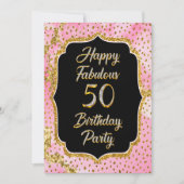Joyeux Fabuleux 50e anniversaire Invitation Party (Devant)