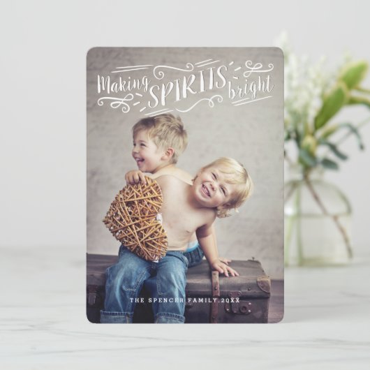 Joyeux faire des esprits brillant Carte photo de v (Debout devant)