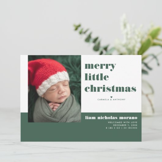 Joyeux Faire-part de naissance de Noël (Debout devant)