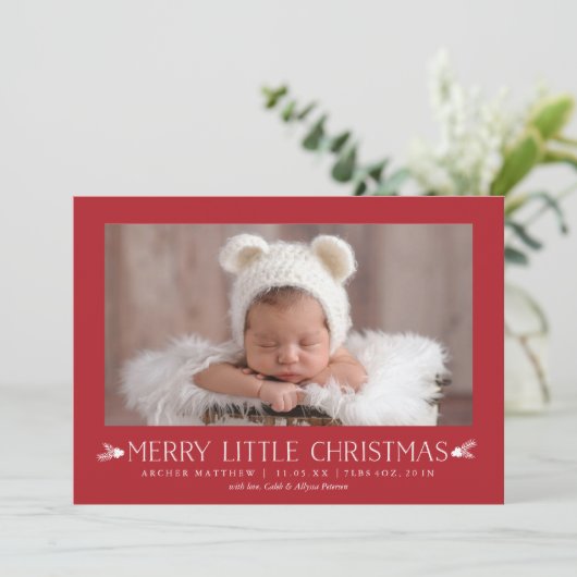 Joyeux Faire-part de naissance de Noël (Debout devant)