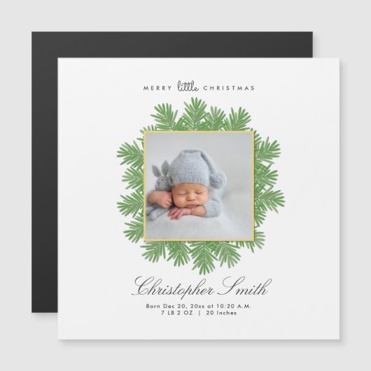 Joyeux Faire-part de naissance de Noël (Devant / Derrière)