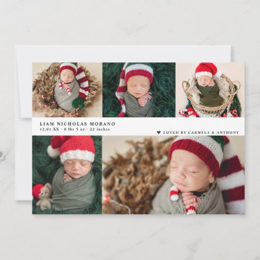 Joyeux Faire-part de naissance de Noël (Dos)