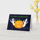 Joyeux fantômes d'Halloween et carte d'anniversair (Fleur jaune)