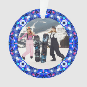Joyeux Festif bleu Noël Photo Cadre