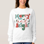 Joyeux festif et Sweatshirt blanc brillant (Devant)
