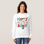 Joyeux festif et Sweatshirt blanc brillant (Devant entier)