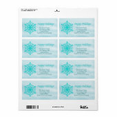 Joyeux fêtes flocon de neige Étiquette de adresse (Feuille entière)