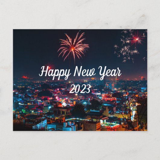 Joyeux feu d'artifice du Nouvel An dans la carte p (Devant)