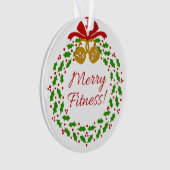 Joyeux Fitness Wreath Acryllique Circle Ornament (devant)