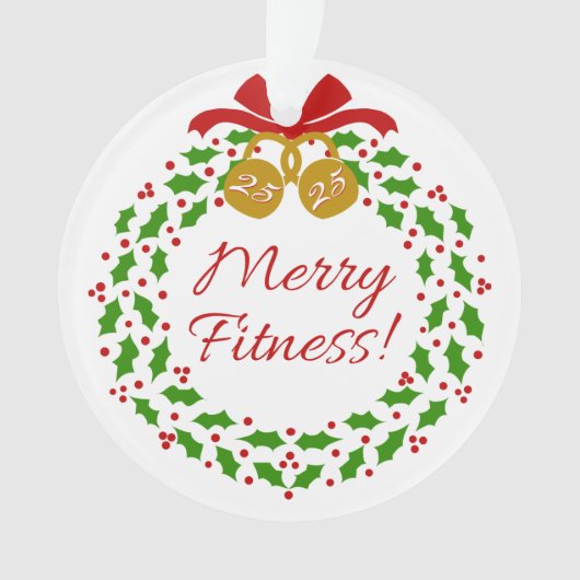 Joyeux Fitness Wreath Acryllique Circle Ornament (devant)