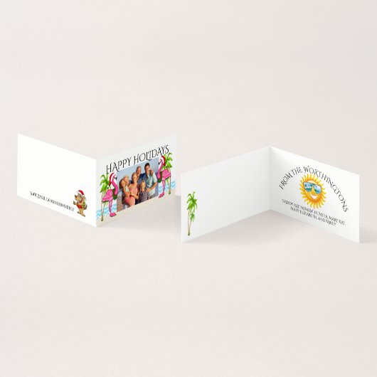 Joyeux Flamant rose de vacances Famille Photo #hol (Inside and Outside)