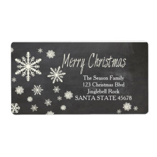 Joyeux flocon de Noël Étiquette de adresse de vaca