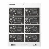 Joyeux flocon de Noël Étiquette de adresse de vaca (Feuille entière)