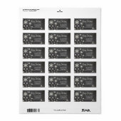 Joyeux flocon de Noël Étiquette de adresse de vaca (Feuille entière)